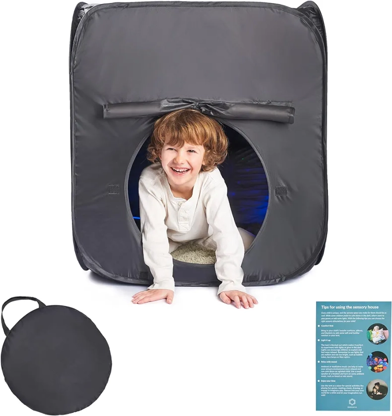 Sensory Tent | Pop-up Mini Sensory Tent For Kids With Autism| Black Out Tent With Calming Effect| Helps With Autism, SPD, Anxiety & Improve Focus | Sensory Tent Calm Corner