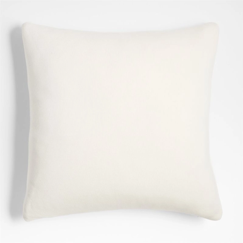 Chantilly Pampas Ivory Knit 23"x23" Throw Pillow Cover + Reviews | Crate & Barrel