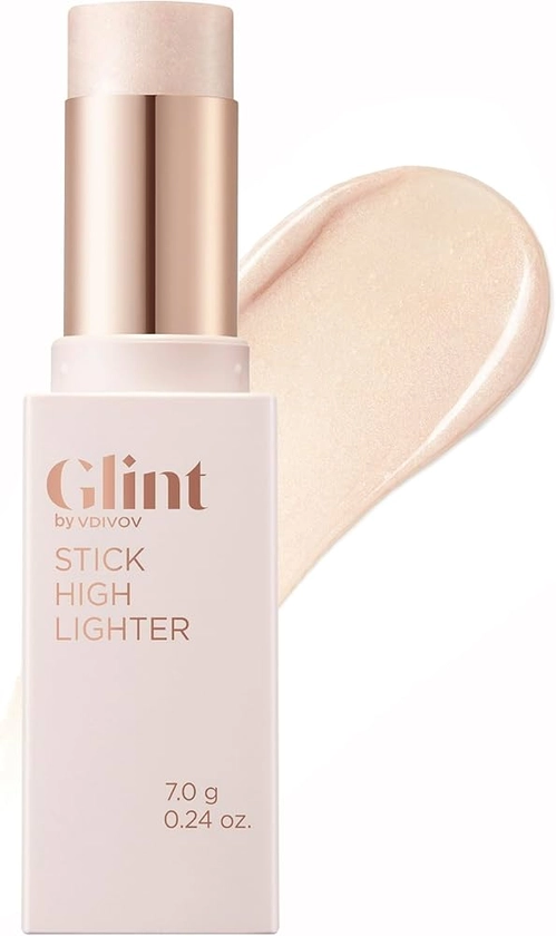 Glint Stick Highlighter (Dewy Moon, 0.3oz) - Multi-Use Illuminator Stick, Creamy & Blendable Color | Korean Skincare