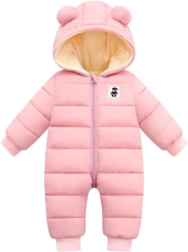 Fumdonnie Cute Baby Boy Snowsuit New Born Baby Girl Winter Coat Toddler Onesie Clothes