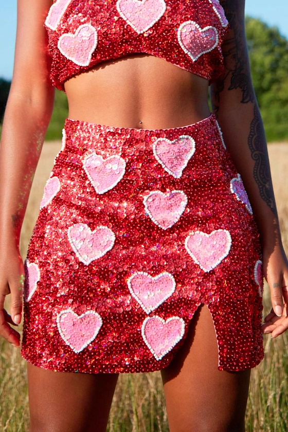Cupid Cowgirl Sequin Skirt