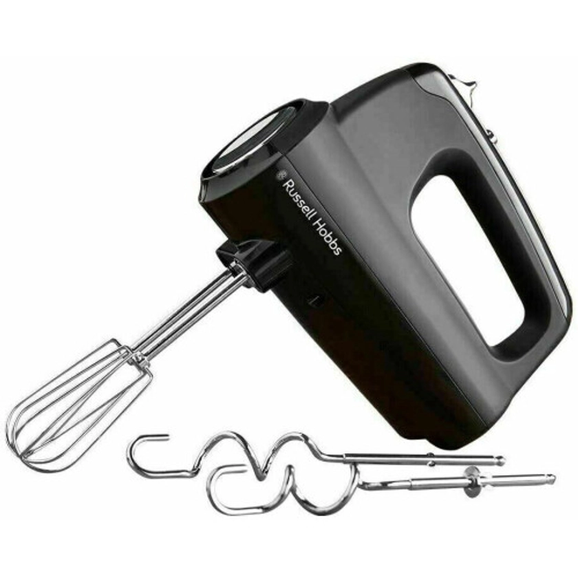 Russell Hobbs 24672 Desire Hand Mixer, Electric Hand Whisk and Dough Mixer Attachments, Matte Black, 350 W on OnBuy