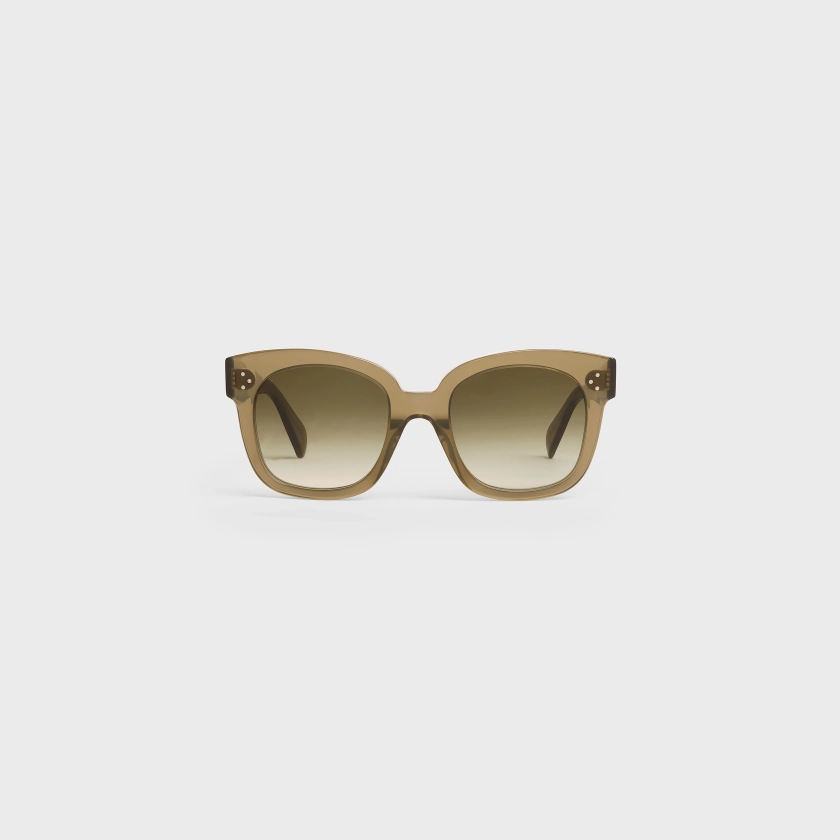 LUNETTES DE SOLEIL OVERSIZED S002 ACÉTATE - KAKI TRANSPARENT | CELINE