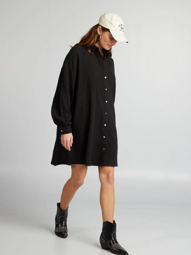 Chemise oversize en gaze de coton