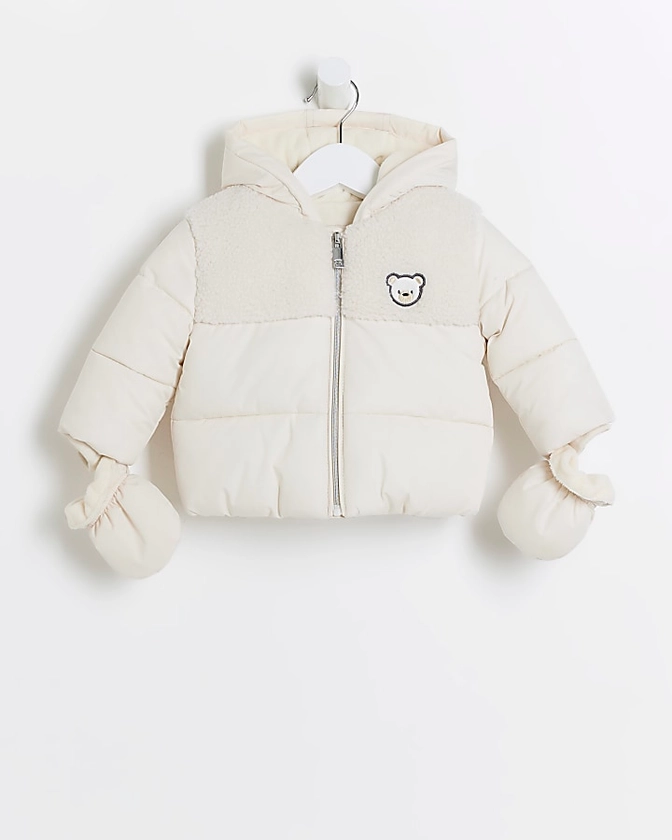 Baby beige bear padded jacket