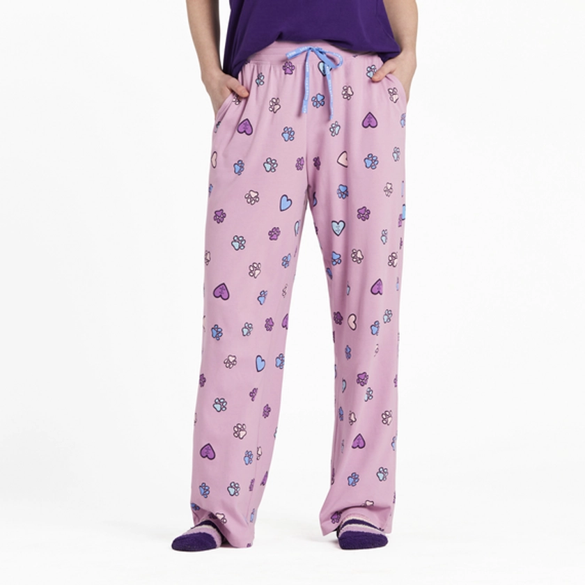Women's Hearts and Paws Pattern Snuggle Up Sleep Pant