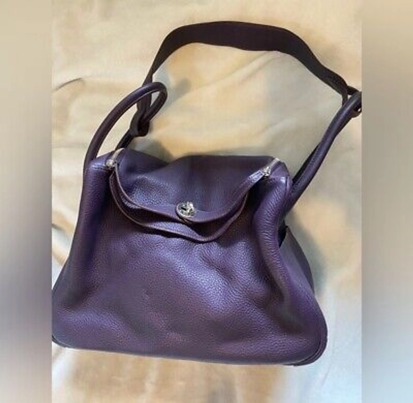 Authentic Hermès Lindy 34 CM PHW Raisin Purple Handbag Purse Great Condition | eBay