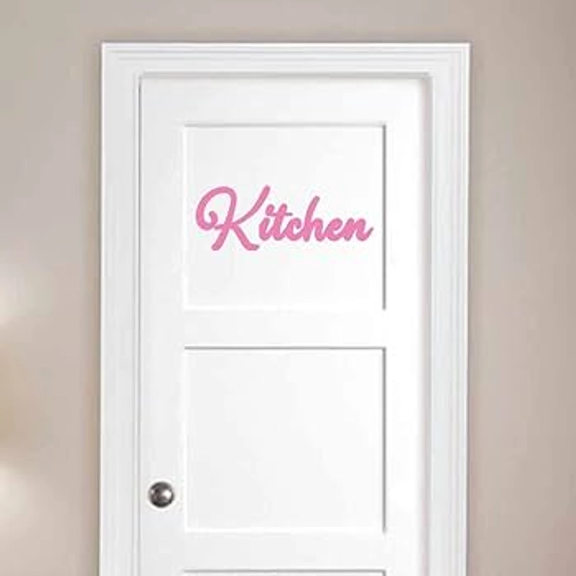 Cursive Kitchen Text 11 inch Light Pink Indoor Wall Vinyl Decal