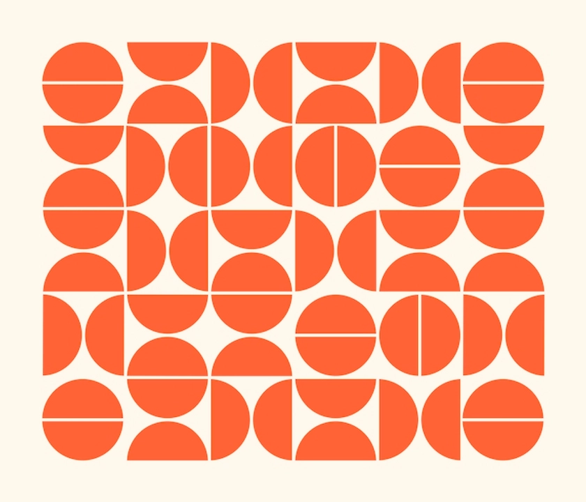 Bauhaus Pattern Orange papiers peint - Motif Bauhaus Orange papiers peint - Happywall