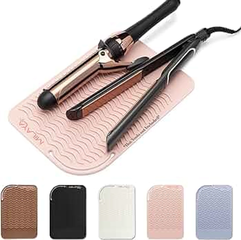 Heat Resistant Mat - Curling Iron Holder - Straightener pad - Flat Iron Holder - Silicone Mat for Hair Tools - Hot Tool Mat - Salon Tools - Hot Iron Holster - Vanity Mat - Vanity Accessories for Women