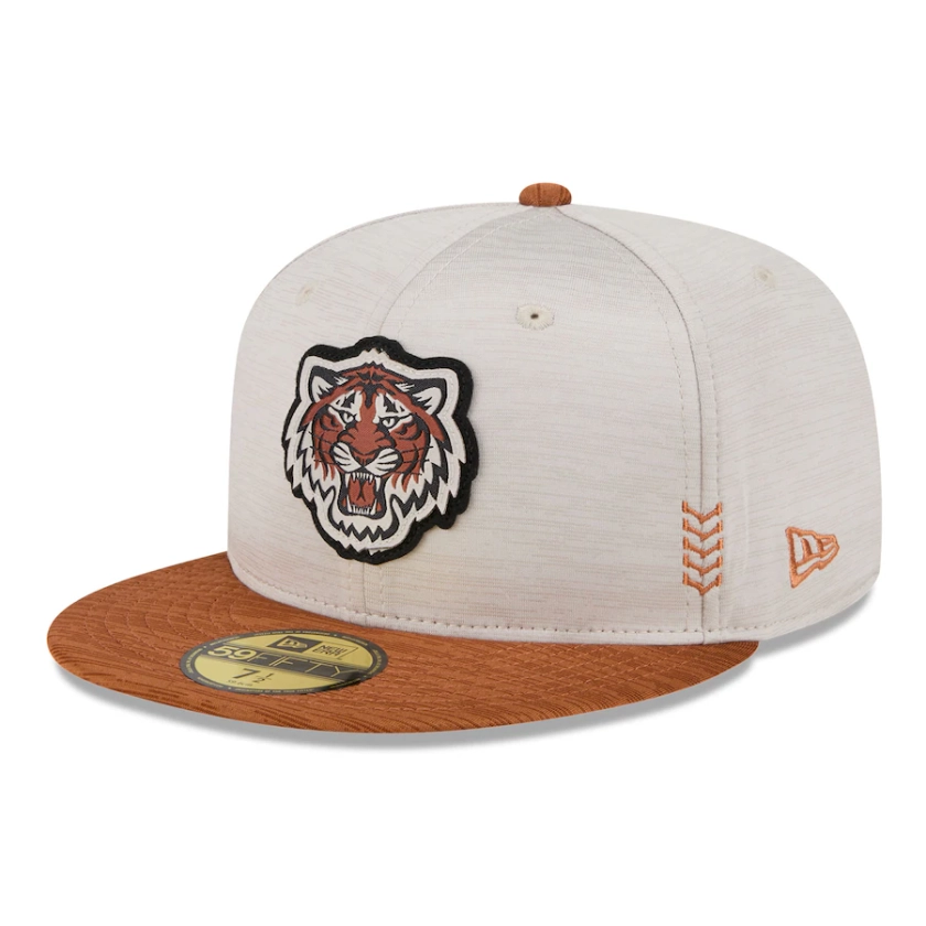 Men's Detroit Tigers New Era Stone/Brown 2024 Clubhouse 59FIFTY Fitted Hat