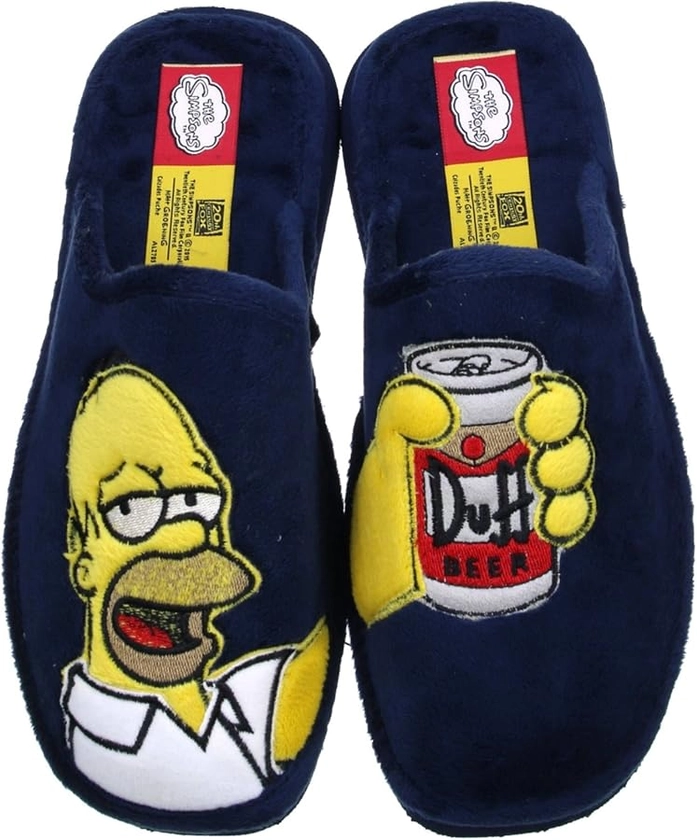 ANDINAS Homer Simpson Pantoufles pour femme, homme, garçon et fille Bleu