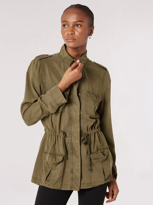 Drawstring Waist Utility Jacket | Apricot Clothing