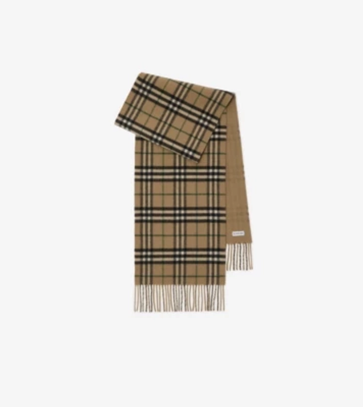 Sciarpa reversibile in cashmere Check (Tiglio) | Sito ufficiale Burberry®