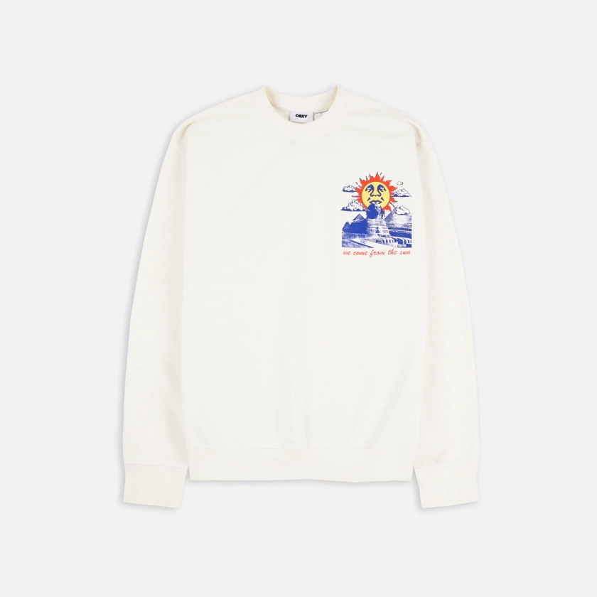 Obey We Come From The Sun Premium French Terry Crewneck Unbleached Men's