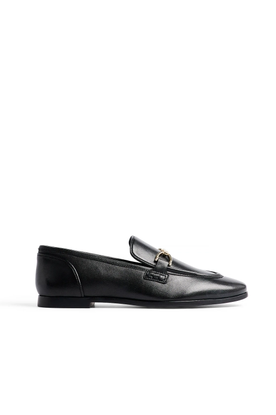 Mocassins fins en cuir Noir