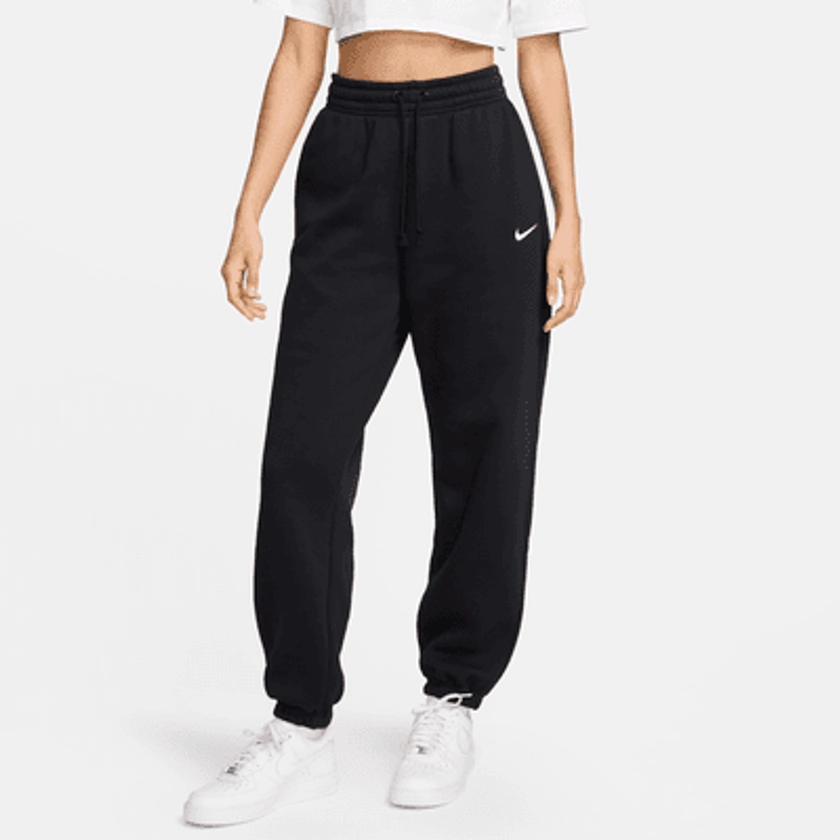 Nike Sportswear Phoenix Fleece Oversized joggingbroek met hoge taille voor dames. Nike BE