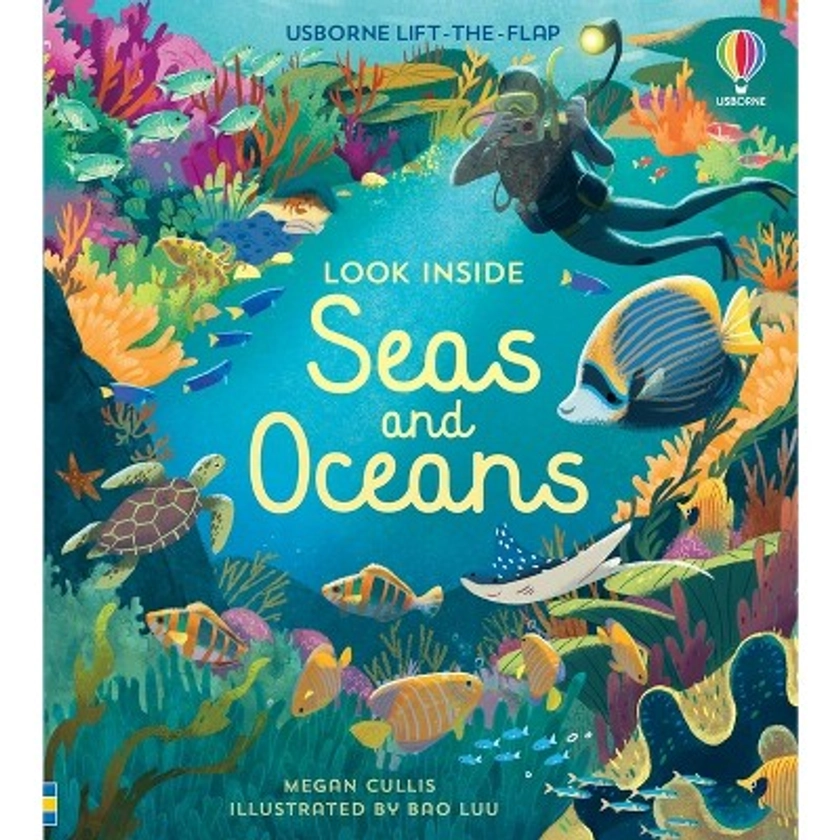 Look Inside Seas and Oceans - by Megan Cullis (Board Book)
