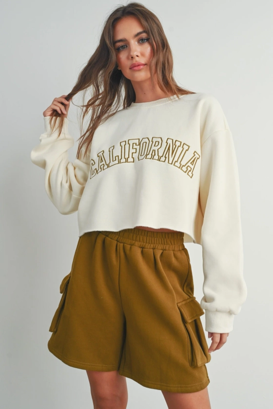 Fleece Cropped Sweatshirt