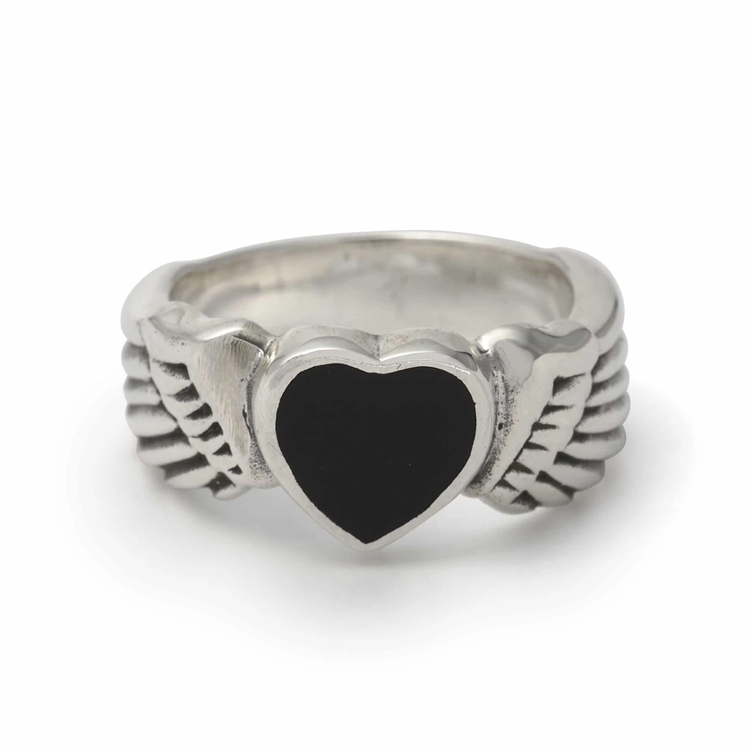 Winged Heart with Enamel Ring