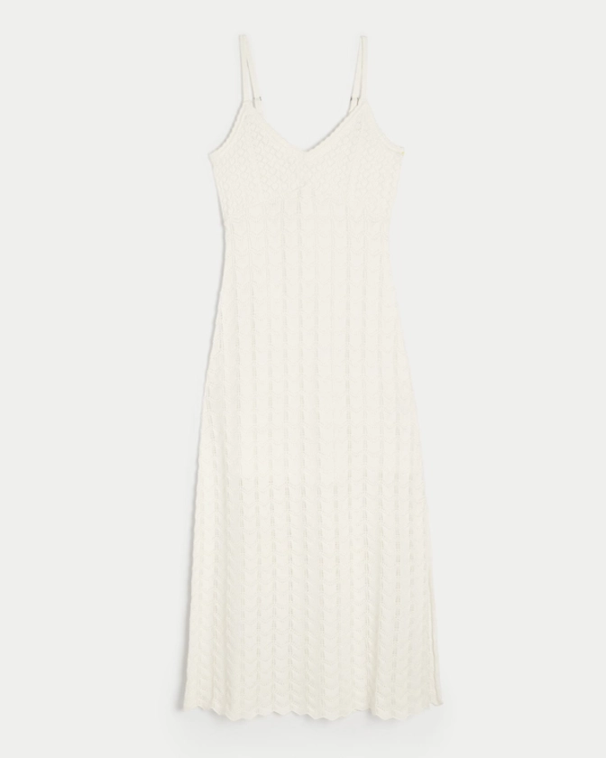 Women's Crochet-Style Midi Dress | Women's Dresses & Rompers | HollisterCo.com