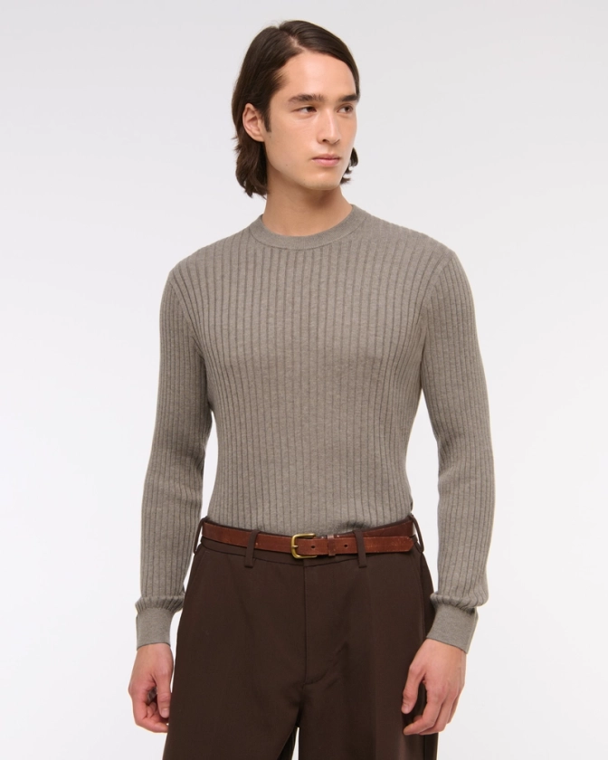 Men's Pima Cotton Rib Stitch Crew Sweater | Men's Tops | Abercrombie.com