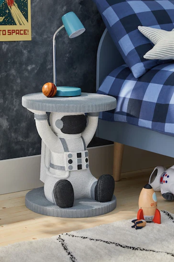 Grey Spaceman Kids Bedside Table