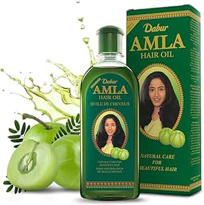 Dabur Amla Hair Oil - Amla Oil, Amla Hair Oil, Amla Oil for Healthy Hair and Moisturized Scalp, Indian Hair Oil for Men and Women, Bio Oil for Hair, Natural Care for Beautiful Hair (300ml)