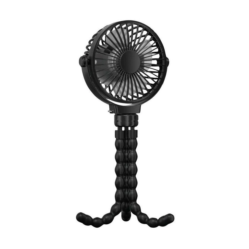 5000mAh Rechargeable Clip Fan Flexible Tripod Black