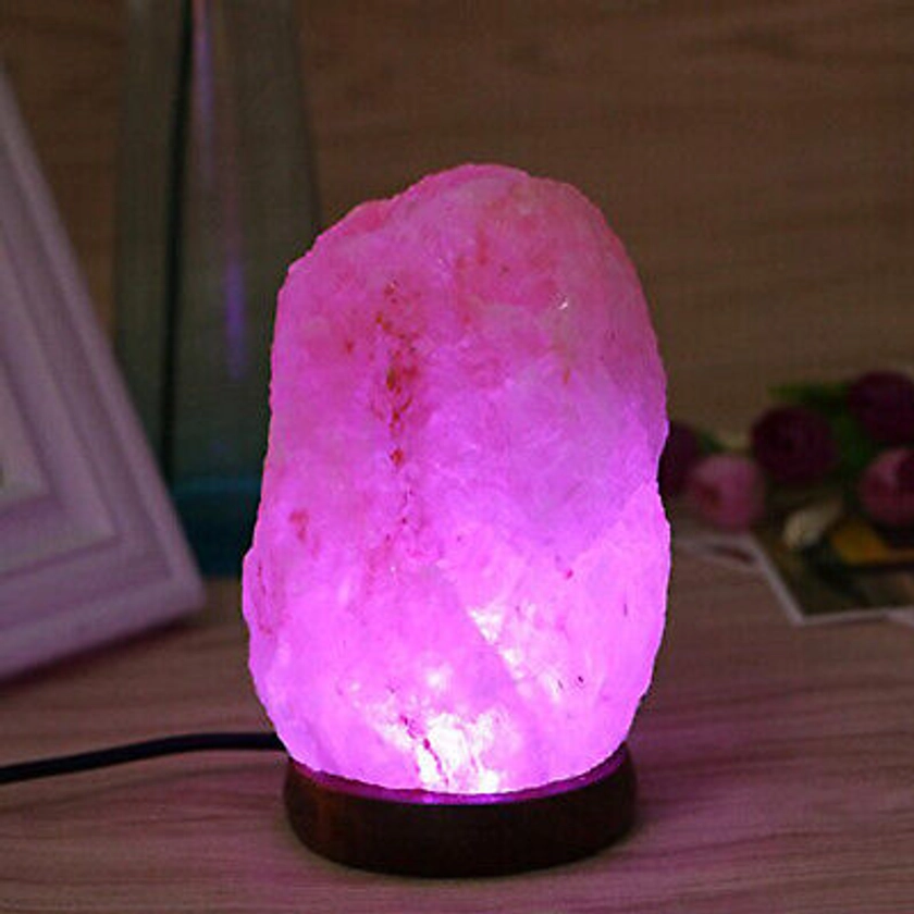 New Himalayan Rock Salt Lamp Natural Pink USB Crystal Salt Lamp Colour Changing | eBay