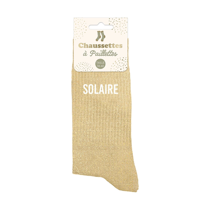 Chaussettes paillettes solaire beige pointure 36-42 - Centrakor