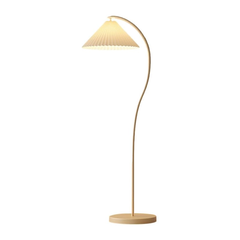 Elegance and Utility Combined Modern Metal Floor Lamp for Home with White Fabric Shade - 220V-240V 11" Floor Lamps