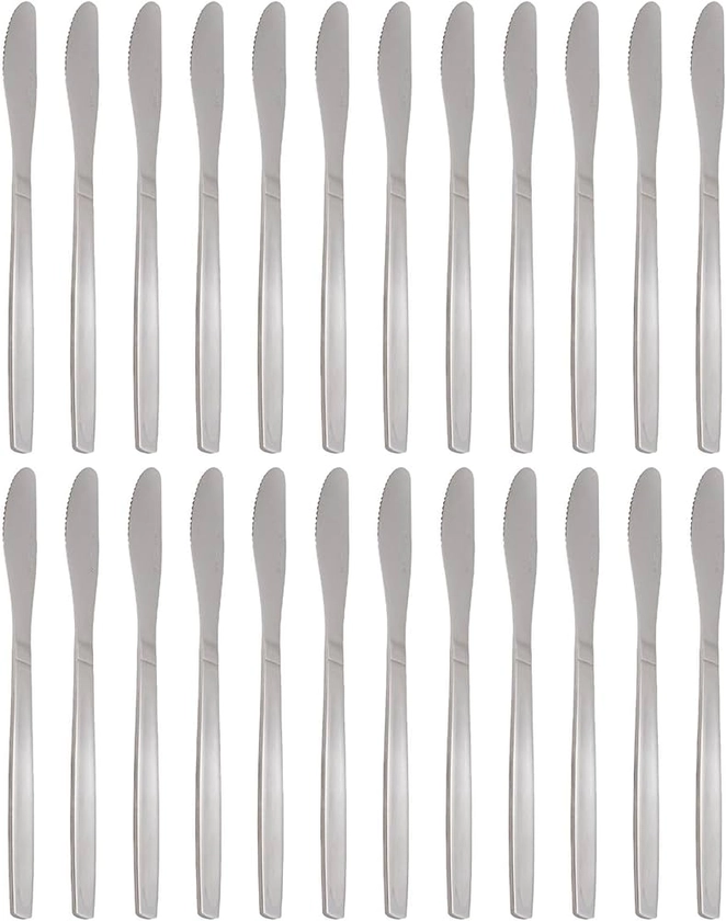 Argon Tableware 24x 22cm Economy Stainless Steel Dinner Knives - Dishwasher Safe Metal Kitchen Butter Tea Dessert Cutlery Table Knife Set : Amazon.co.uk: Home & Kitchen