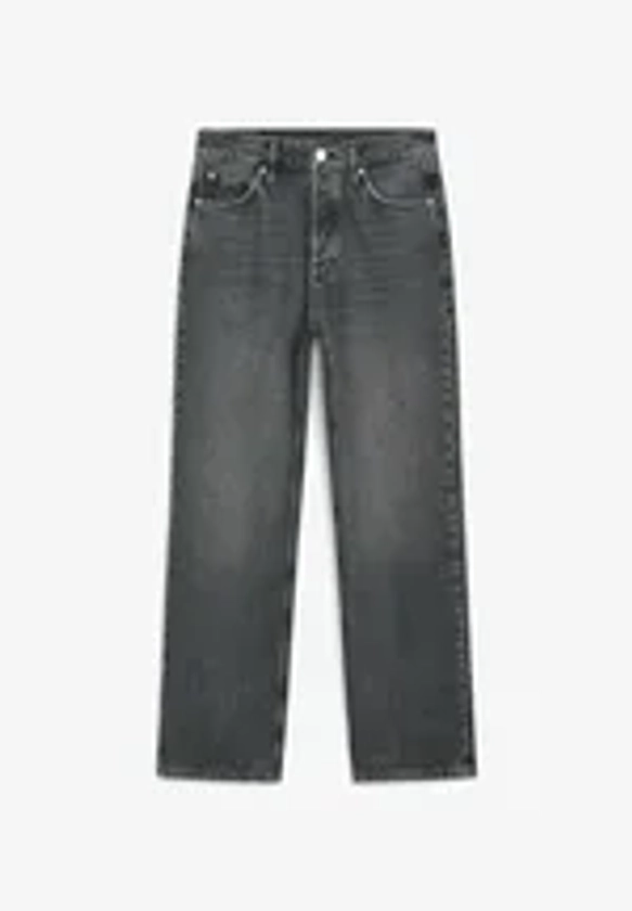 Massimo Dutti HIGH-WAIST - Jean droit - dark grey/gris foncé - ZALANDO.FR