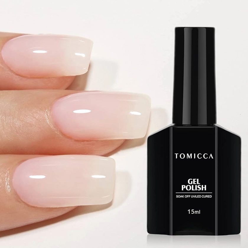 TOMICCA Vernis Semi Permanent Blanc Laiteux, 15ml Naturel French Gel Milky White Nail Art Vernis gel Blanc UV LED Soak Off Vernis Manucure : Amazon.fr: Beauté et Parfum