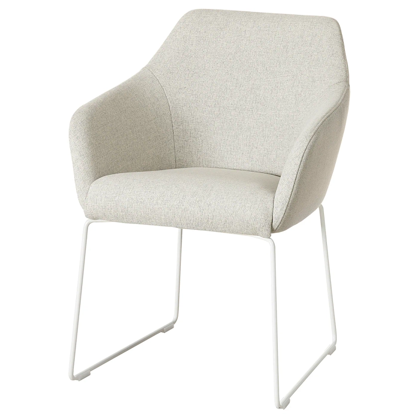 TOSSBERG Chaise, Métal blanc/Gunnared beige - IKEA