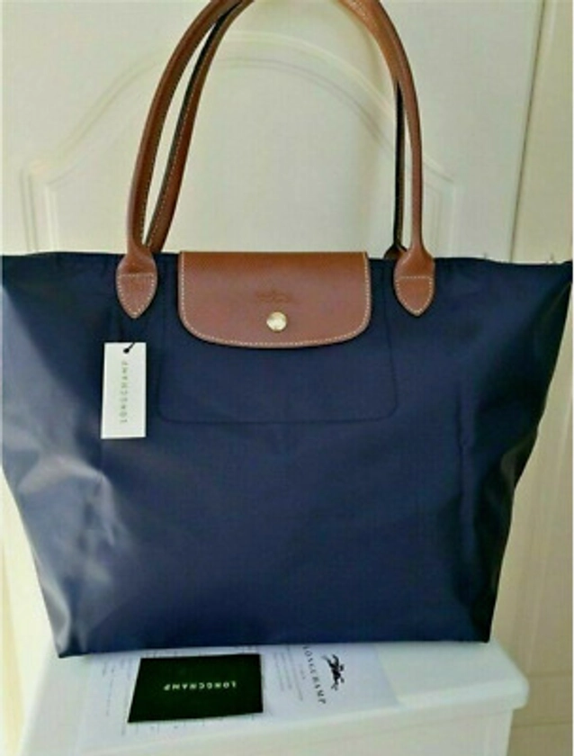 NEW Longchamp Le Pliage tote bag Navy Blue Large L | eBay
