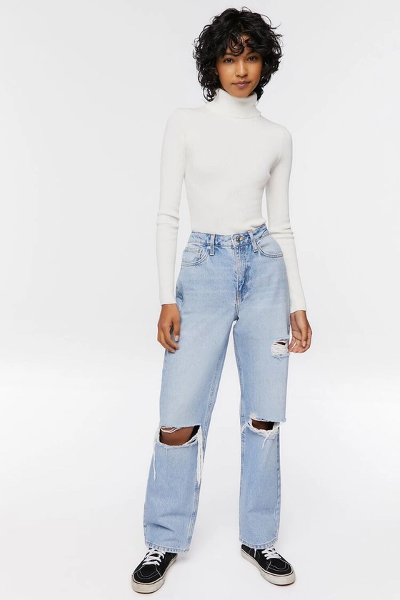 Ribbed Turtleneck Sweater-Knit Top | Forever 21