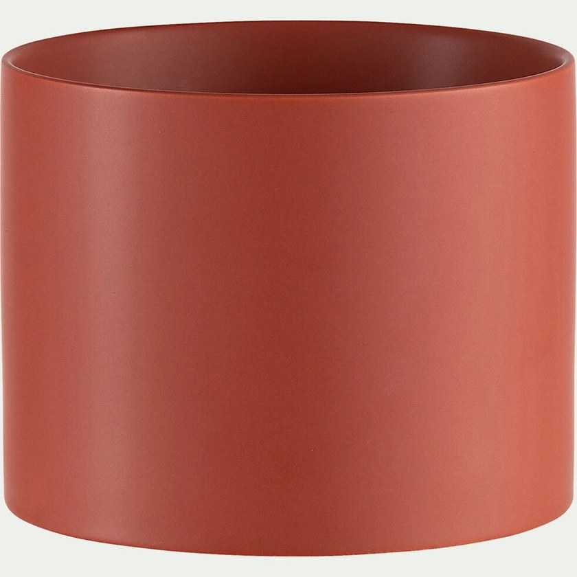 MARTIN - Cache-pot en céramique - rouge ricin D14xH11cm