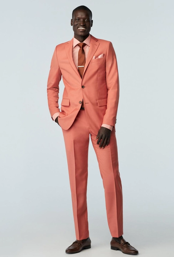 Custom Suits Made For You - Hamilton Sharkskin Apricot Suit | INDOCHINO