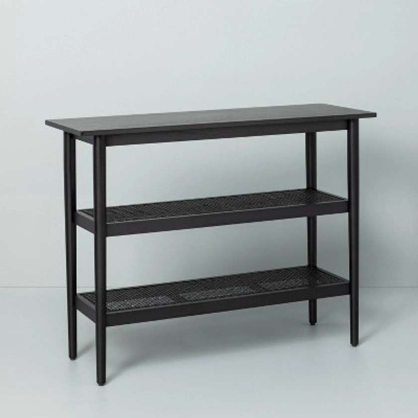 Wood &#38; Cane Console Table Black - Hearth &#38; Hand&#8482; with Magnolia