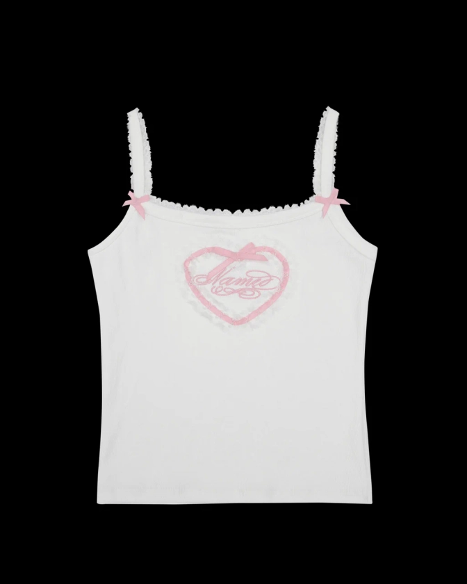 PREY RIBBON CAMI TANK WHITE