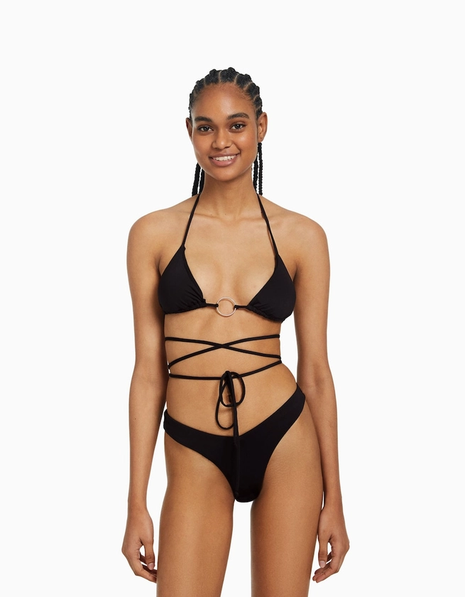Bikini top with ring detail - Bikinis and swimsuits - Woman