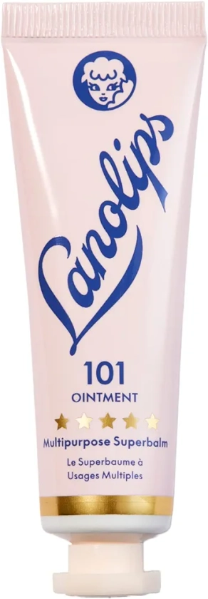 Lanolips 101 Ointment Multi-Balm, Original Superbalm - Contains Pure Lanolin Oil for Smooth, Hydrated & Healthy Lips - Natural Lip Balm for Dry Lips, Cuticles & More (0.52 oz)