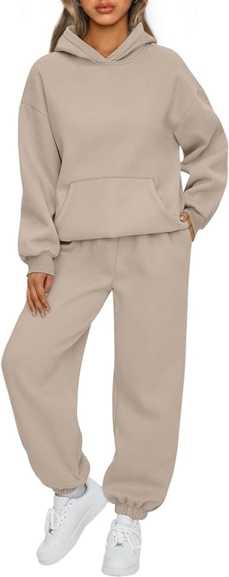 AUTOMET Womens 2 Piece Outfits Lounge Hoodie Sweatsuit Sets Oversized Sweatshirt Baggy Fall Fashion Sweatpants with Pockets