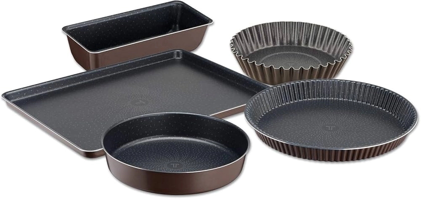 Tefal Perfectbake Marron Set 5 Moules Tarte 30 cm Manqué 24 cm Cake 28 cm Quatre Quarts 26 cm Plaque Pâtisserie 38 x 28 cm Moule à Gâteau Antiadhésif Aluminium 100% Recyclé Démoulage Facile YY4220FA : Amazon.fr: Cuisine et Maison