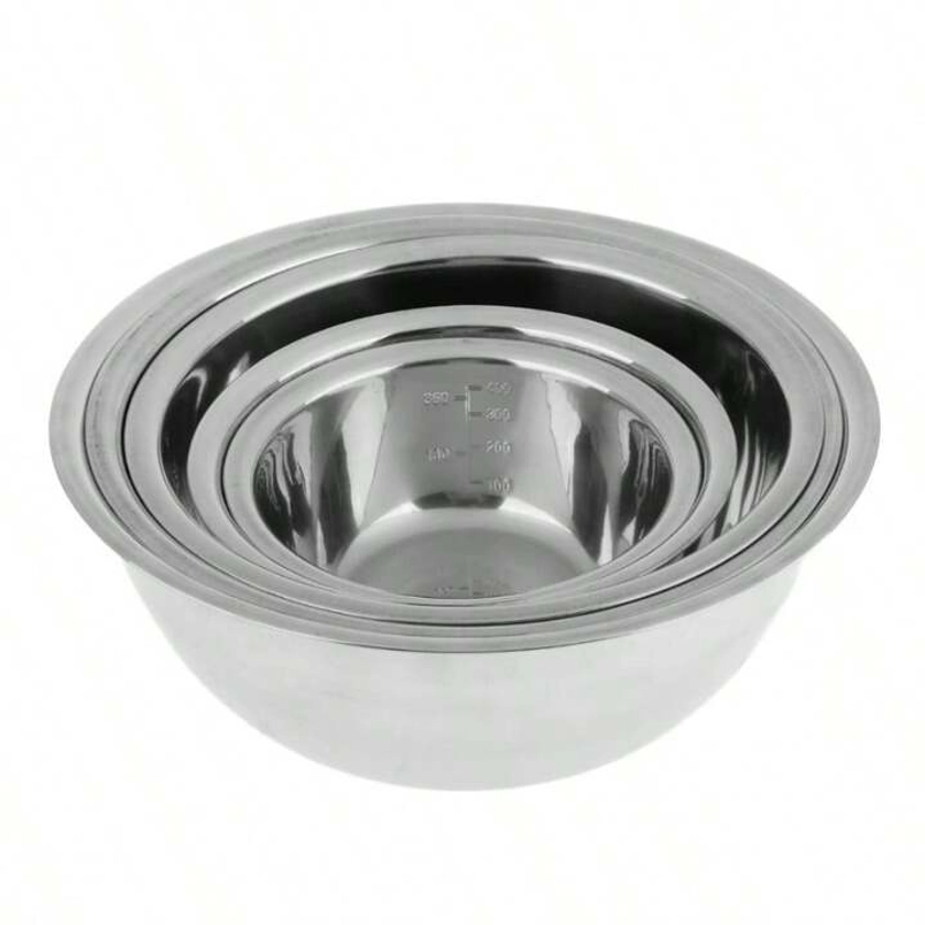 5pcs/Set Stainless Steel Mixing Bowls Non Slip Nesting Whisking Bowls Set Mixing Bowls For Salad Cooking Baking