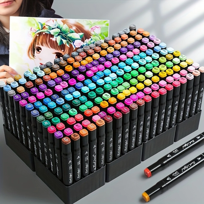 12-24-36-48pcs-pcs Color Art Markers Double-ended Sketch Markers Set For Drawing Comics Design