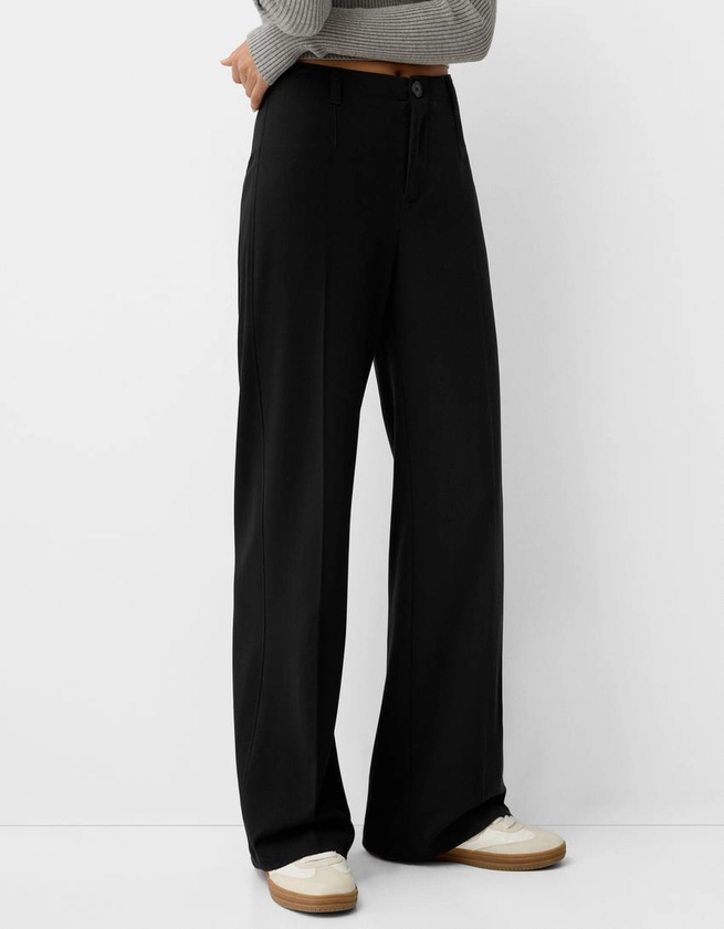 Pantalon jambe large coupe tailleur