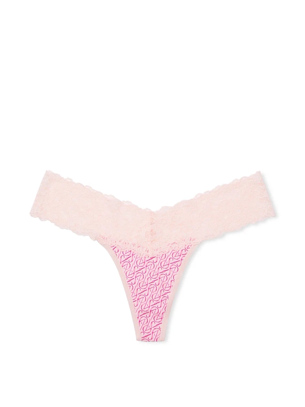 Buy Lace-Waist Cotton Thong Panty - Order Panties online 5000000044 - Victoria's Secret US